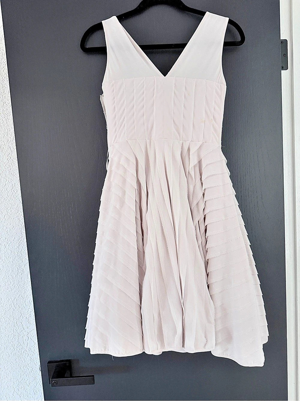 Ted Baker Langley V-Neck Pleated Occasion Dress Mini Dress Pink Medium